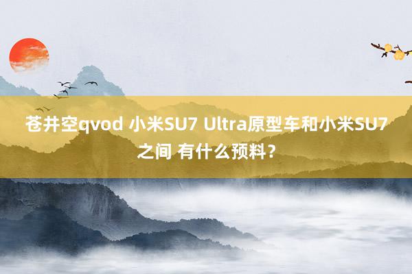苍井空qvod 小米SU7 Ultra原型车和小米SU7之间 有什么预料？