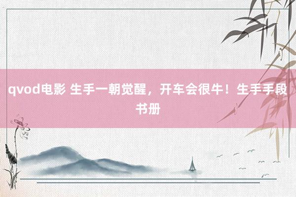 qvod电影 生手一朝觉醒，开车会很牛！生手手段书册